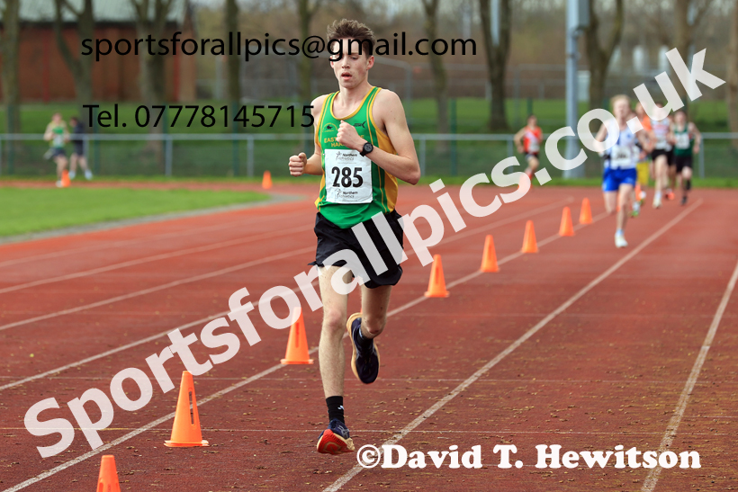 Mens Under-17s Young Athletes 5k, 2026 Northern Mens 12 and Womens 6 Stage Road Relays and Young Athletes 5k, Sheepmount Stadium, Carlisle. Photo: David T. Hewitson/Sports for All Pics
